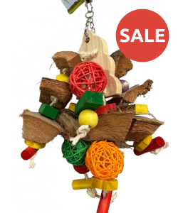 Parrot-Supplies Coconut & Wicker Monster Parrot Toy